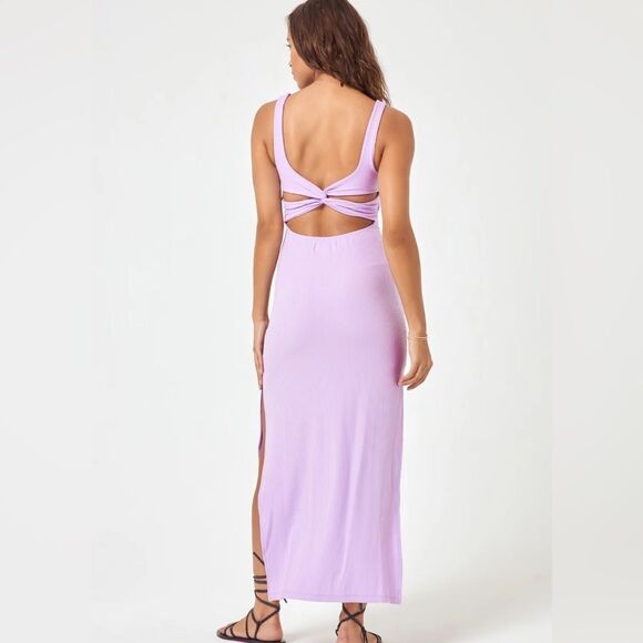 l*space Mara dress size xl ribbed cutout back‎ lavander nwt - Picture 1 of 8